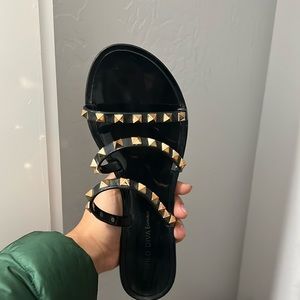 Sandles (black with rose gold spikes)